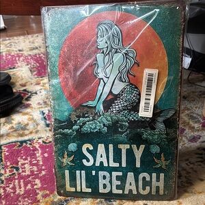 Mermaid Beach Tin Sign with Salty Lil’ Beach NEW